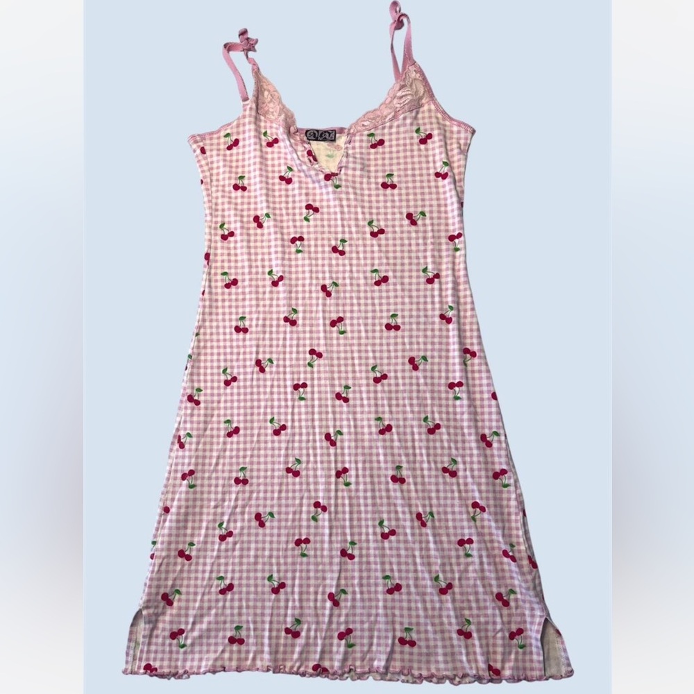 Pink Cherry Gingham Dress